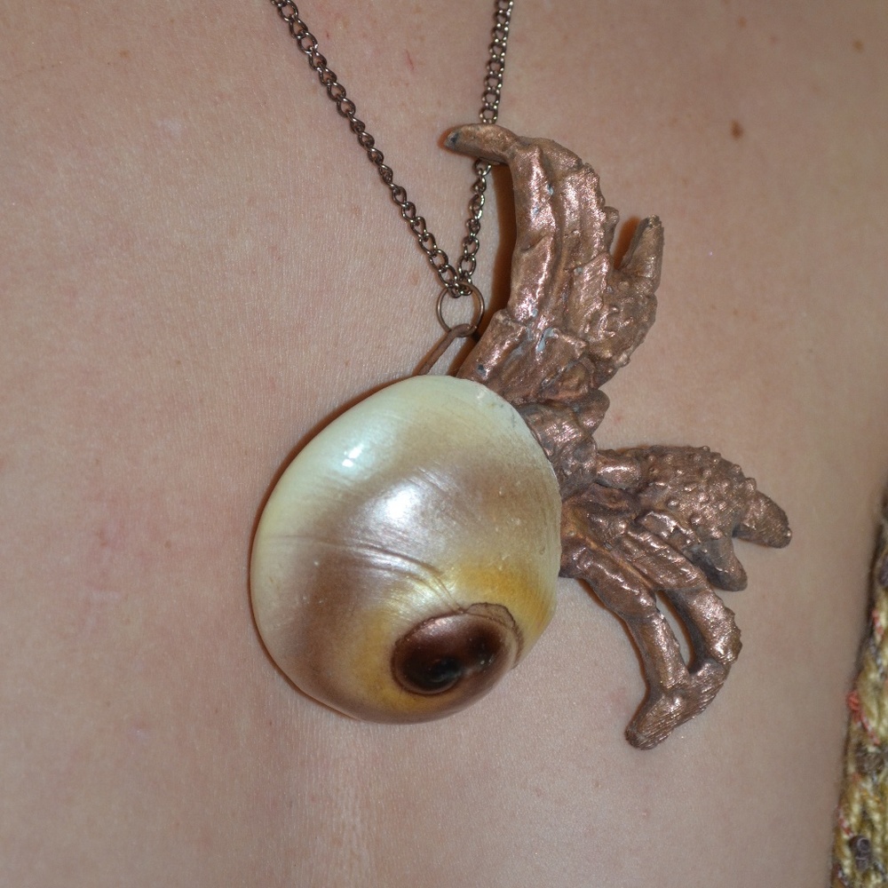 TVD Copper Electroformed Crab Necklace